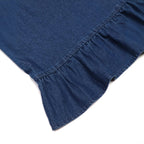 Mini-jupe denim bleu déstructurée à taille mid-rise