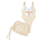 Evelyne — Ensemble short de plage à jupe crème