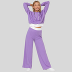 Delma | Ensemble Lounge Femme Tendance | Relaxed Fit | Sweat à capuche et pantalon avec cordon de serrage