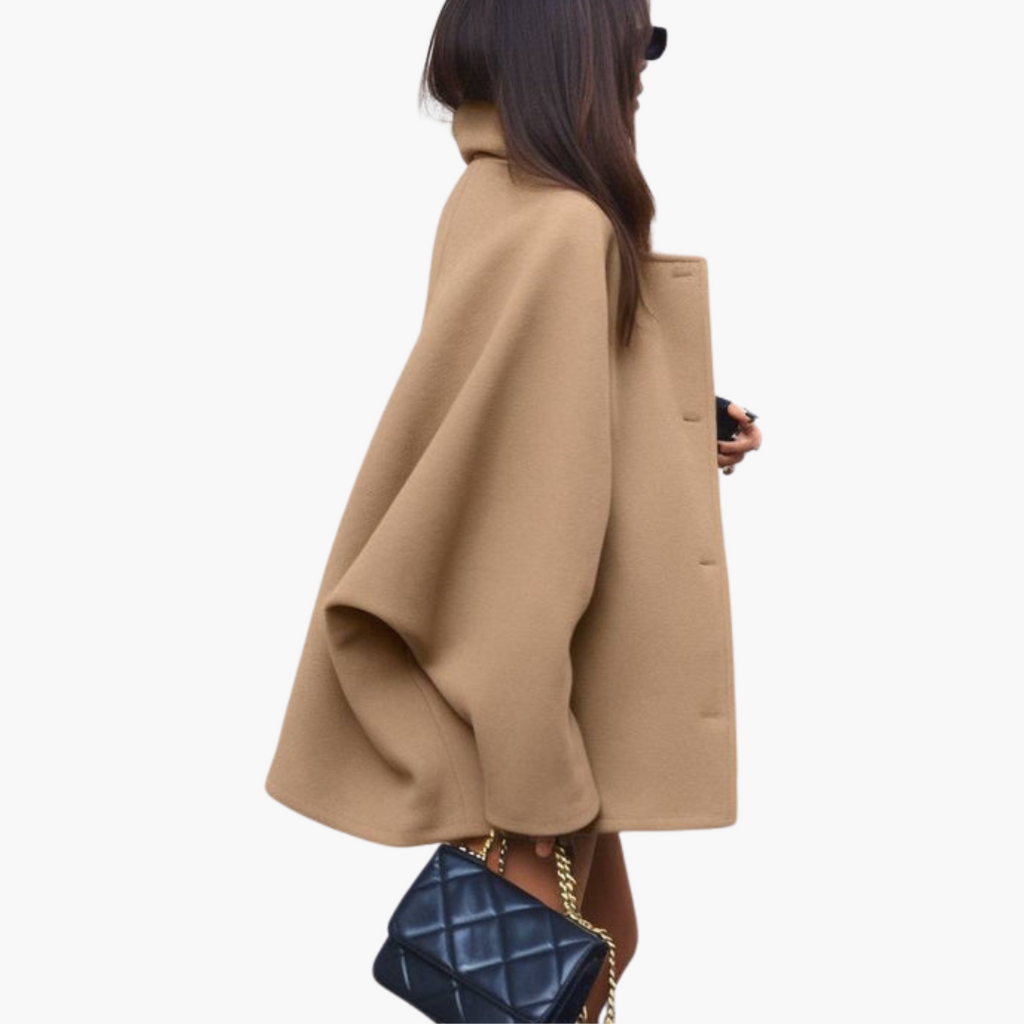 Manteau en laine pour femme avec boutons