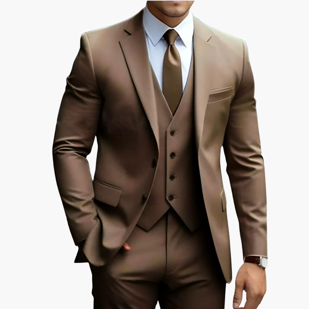 Costume homme élégant avec veste, gilet et pantalon