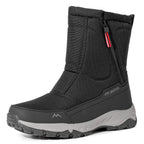 Bottes d'hiver pour femmes avec fermeture éclair latérale - Bottes de neige imperméables, antidérapantes et durables avec doublure chaude