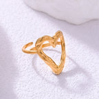Bague coeur ajustable en acier inoxydable