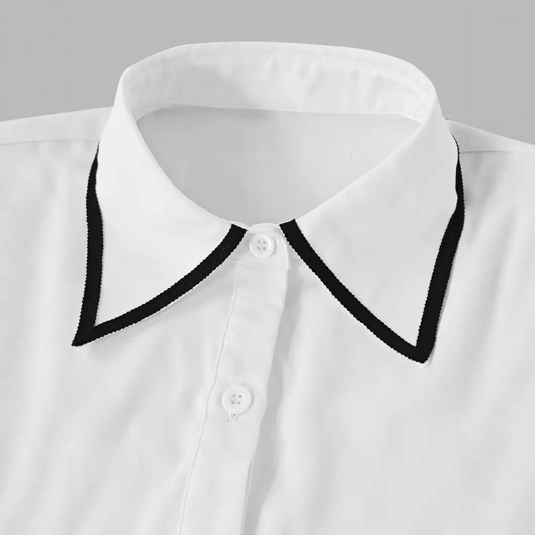 Chemise à manches longues unie