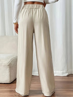 Pantalon décontracté drapé taille haute