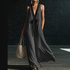 Elegant two-tone midi dress