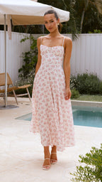 Floral backless fluid dress — Resort elegance