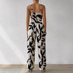Printed dungaree jumpsuit