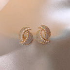 Boucles d'oreilles ornées de strass et de perle