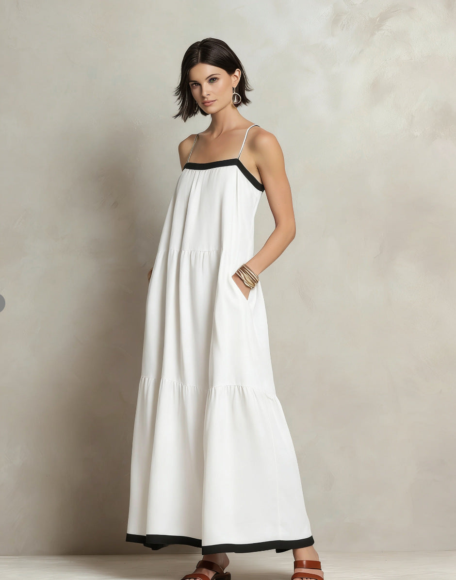 Robe longue lin fluide — élégance décontractée