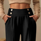 Pantalon décontracté drapé taille haute - Chic&Shines