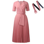Robe midi taille haute ceinturée - Élégance intemporelle