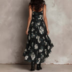 Slit chiffon maxi dress - Bohemian chic