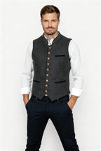 Gilet gris traditionnel élégant pour homme