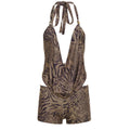 Alessandra — Leopard Lace-Up Beach Shorts Set