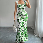 Robe à nouer imprimée taille haute