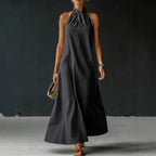 Robe longue sans manches à bretelles croisées