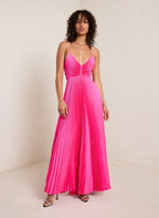 Robe Plissée à Bretelles Lacées