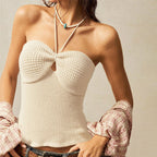 Haut tricot licou dos nu sans manches