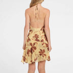 Robe Trapèze Abstraction Jaune Pastel