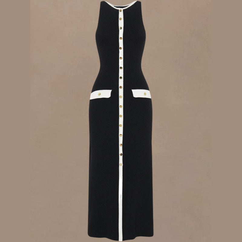 Bodycon checked sleeveless dress