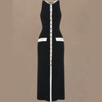 Bodycon checked sleeveless dress
