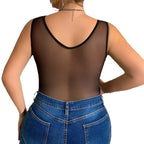 Body siamois en dentelle losange