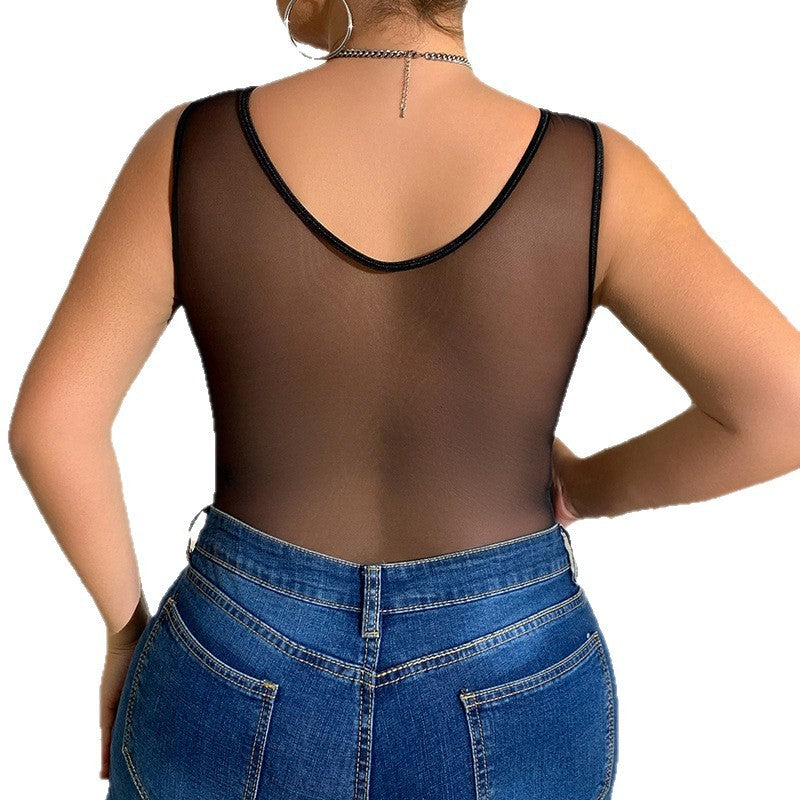 Body siamois en dentelle losange