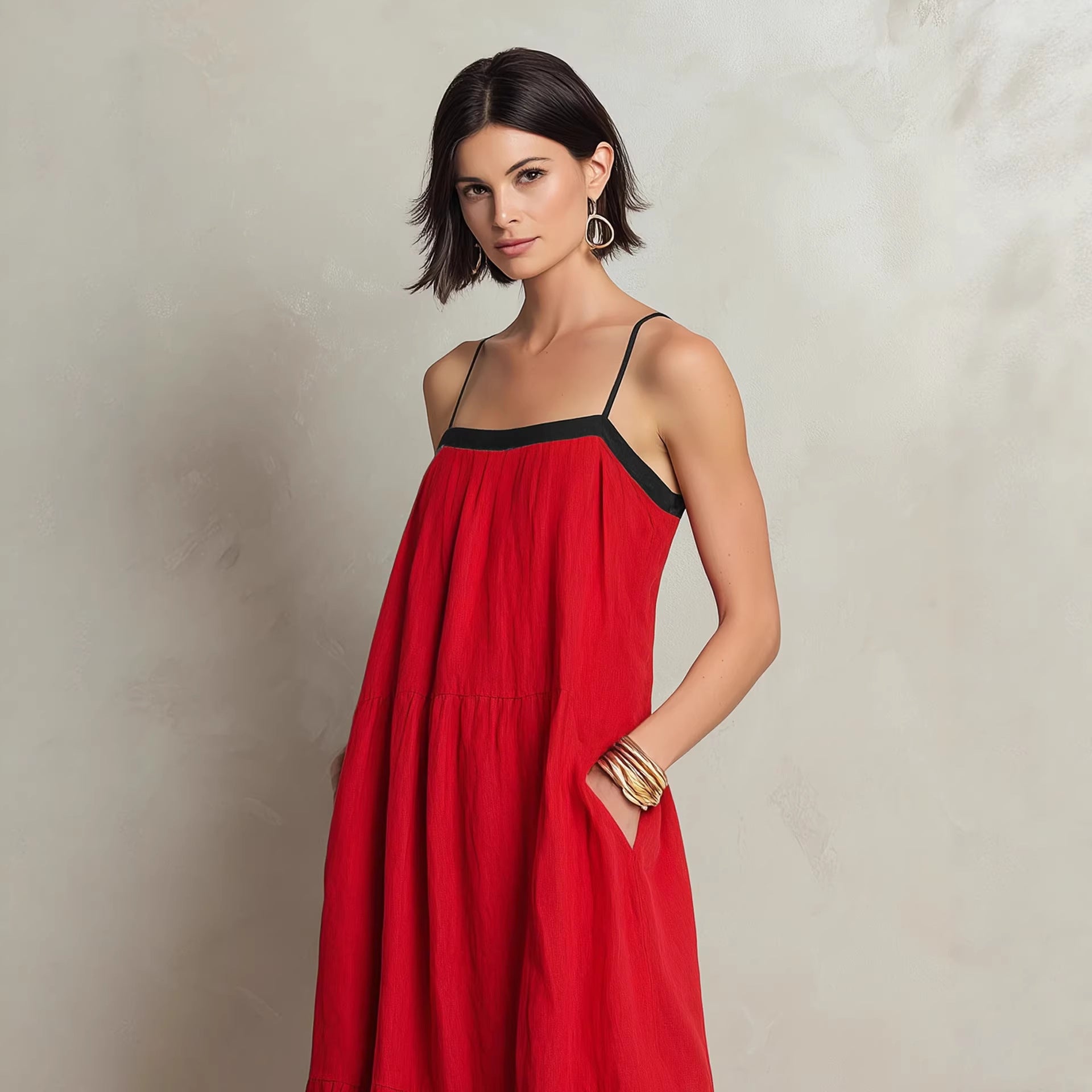Robe longue lin fluide — élégance décontractée