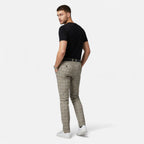 Pantalon à carreaux slim pour homme, longueur cheville