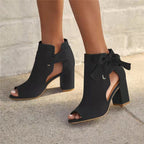 Chaussures à talon épais en daim