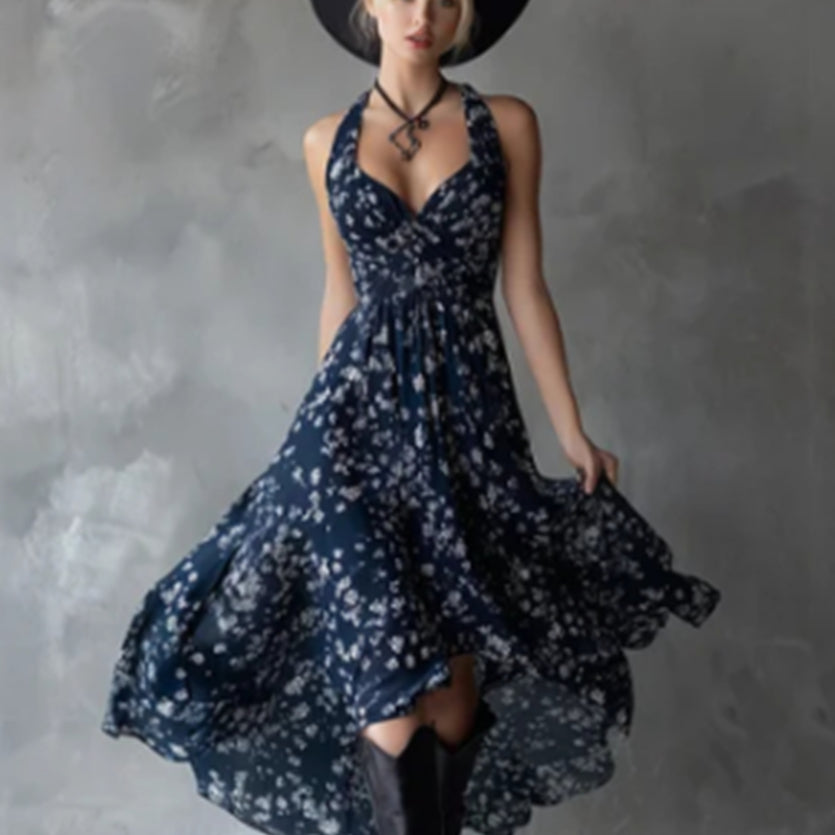 Robe en polyester fluide et épurée