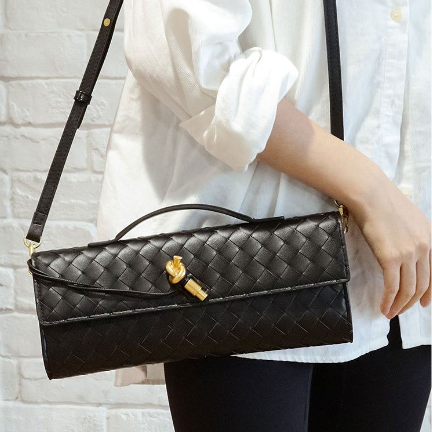 Sac à main en cuir pour femme | Bandoulière tressée sac à dos