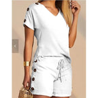 Ensemble T-shirt Col V et Short - Chic&Shines