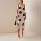 Robe de soirée fleurs blanc élégant