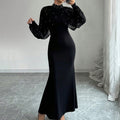 Robe longue manches lanterne en dentelle - Chic&Shines