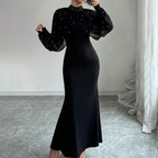 Robe longue manches lanterne en dentelle - Chic&Shines