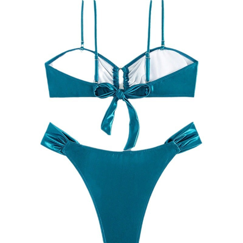 Mia — Plain two-piece bikini with metallic trim