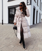 Manteau long élégant ceinturé pour femme Mellody – Mélange de laine de qualité supérieure