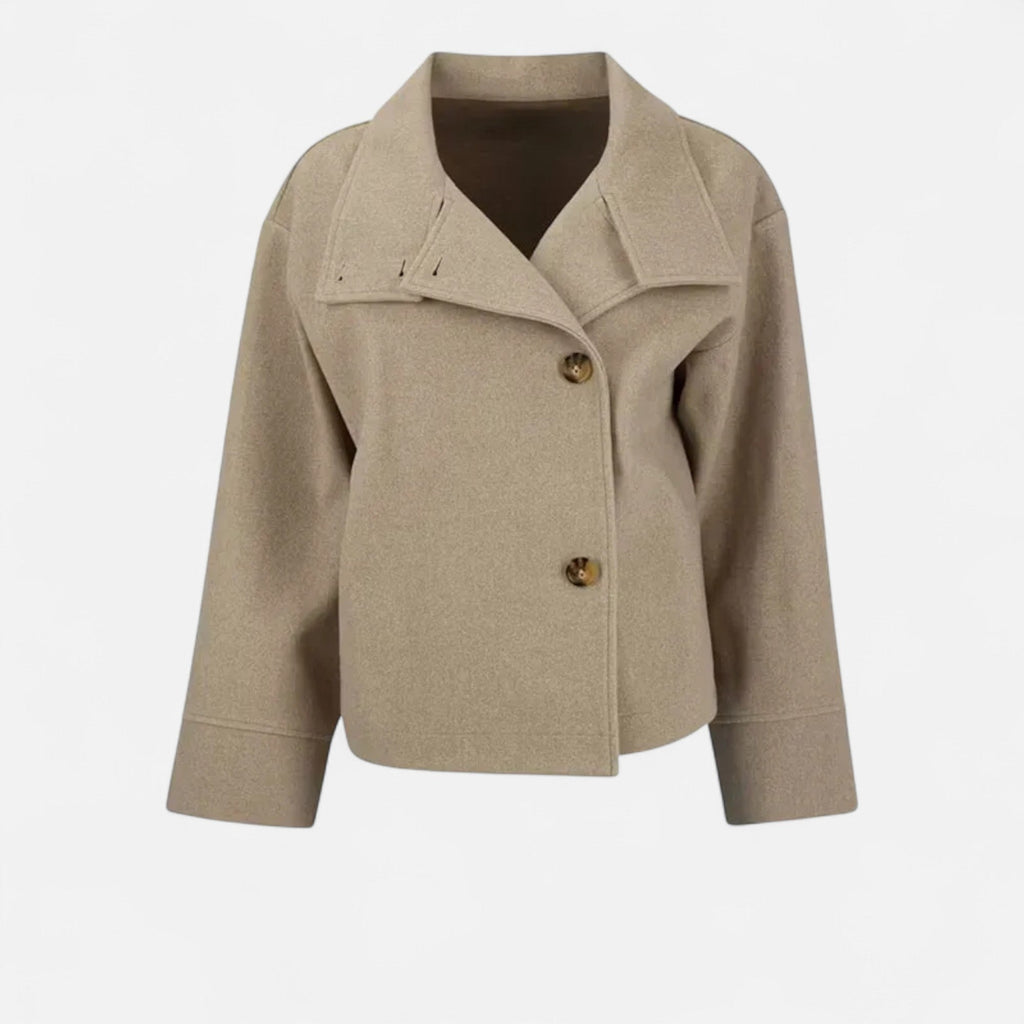 Manteau Court Femme Col Haut Chic