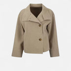 Manteau Court Femme Col Haut Chic