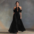 Robe longue cache-cœur à taille élastiquée