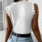Sleeveless lace blouse for fall