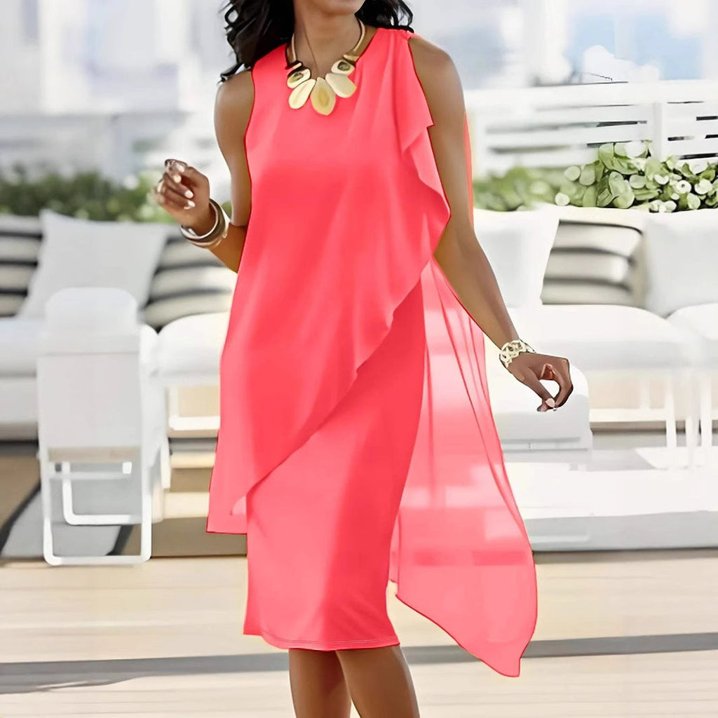Robe courte sans manches en mousseline - Chic&Shines