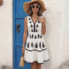 Robe de plage fluide — Midi imprimé abricot