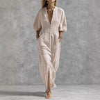 Robe longue fluide à manches ballon