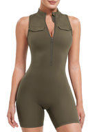Bodycon zip-up romper – Sporty look