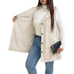 Gilet cardigan à capuche en peluche