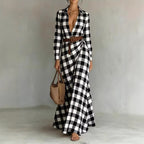 Asymmetrical pleated dress with matching belt