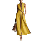 Robe Sans Manches Color-Block Élégante